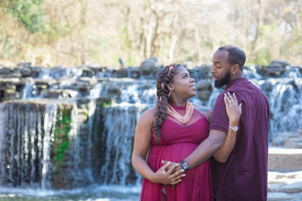 Mother's Day Photography Session | Black couple looking into each other's eyes